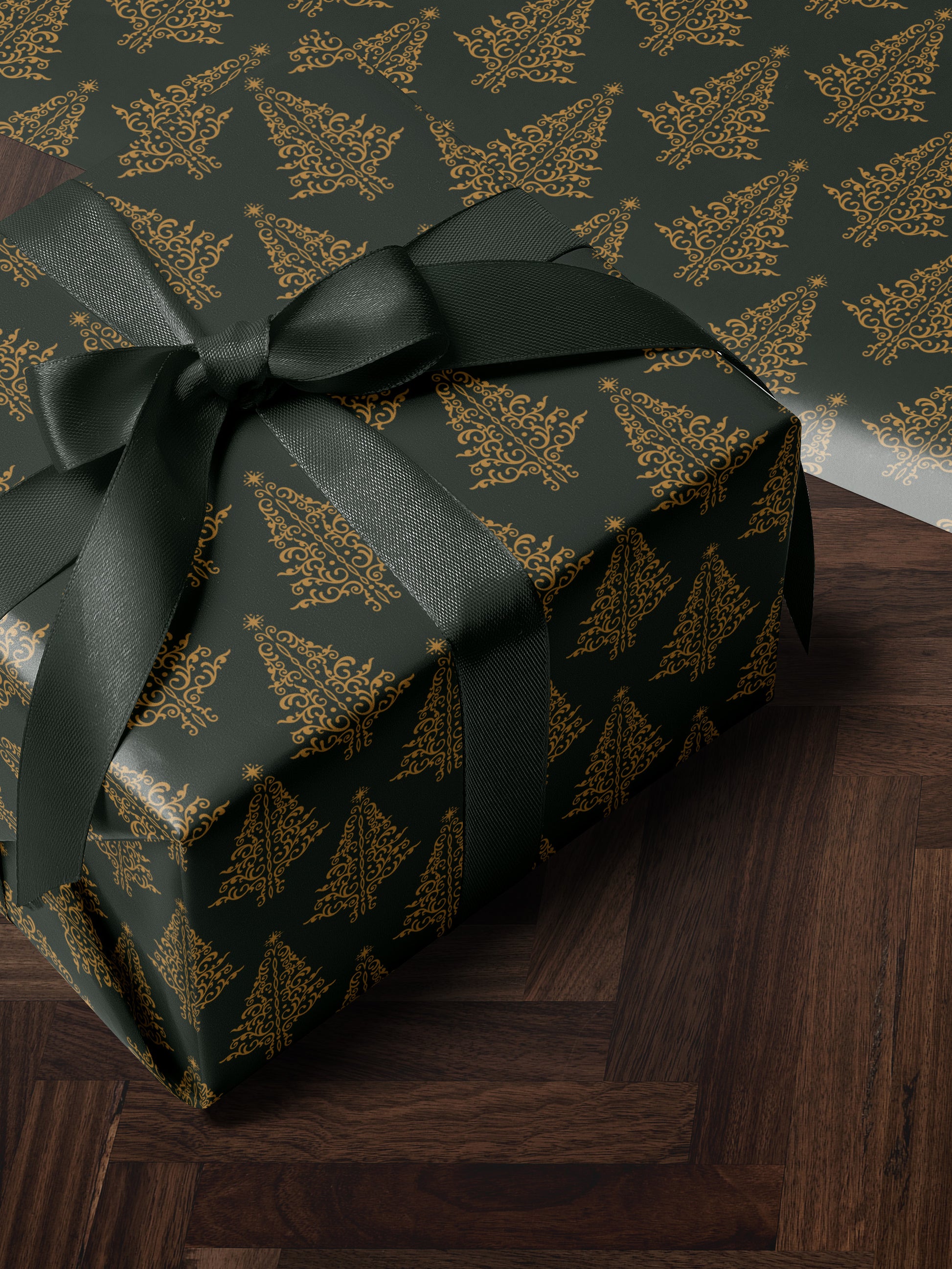 Elegant Christmas Tree - Green Wrapping Paper - House of Parlington