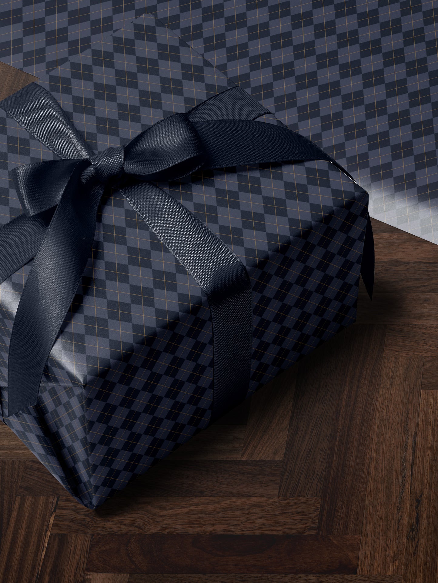Blue Argyle Wrapping Paper - House of Parlington