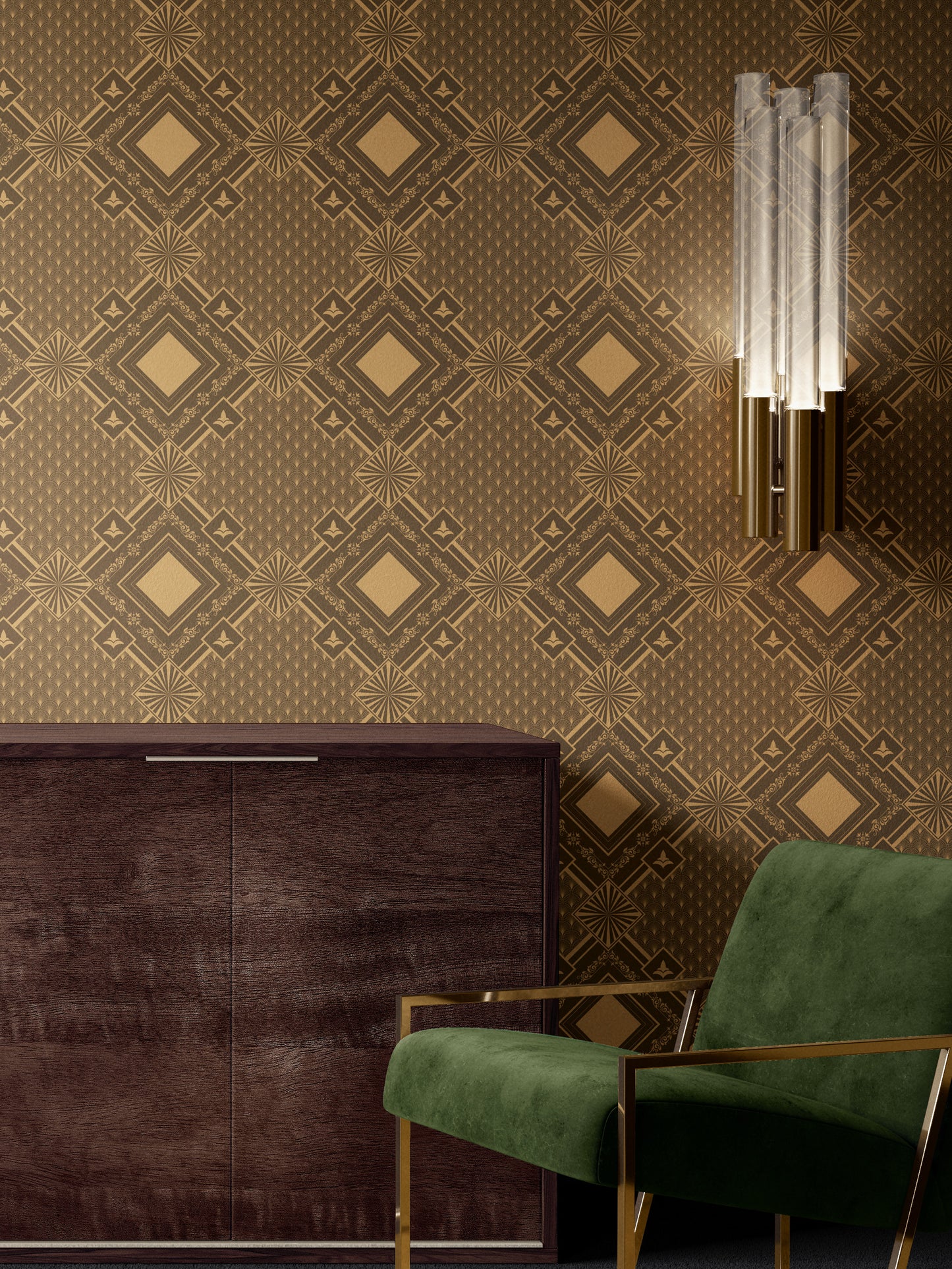 Golden Deco Wallpaper - House of Parlington