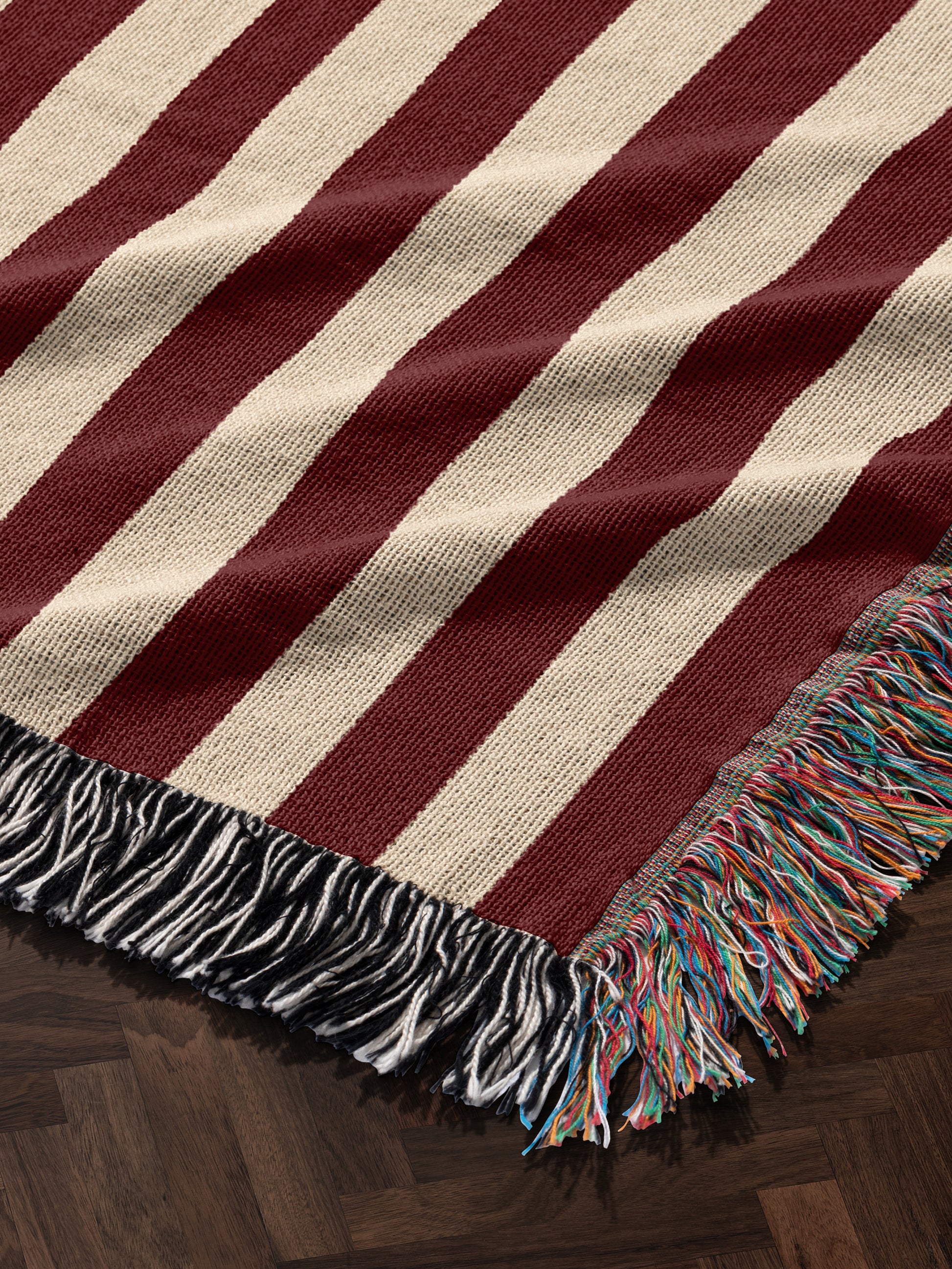 Red & White Stripe Woven Blanket | House of Parlington