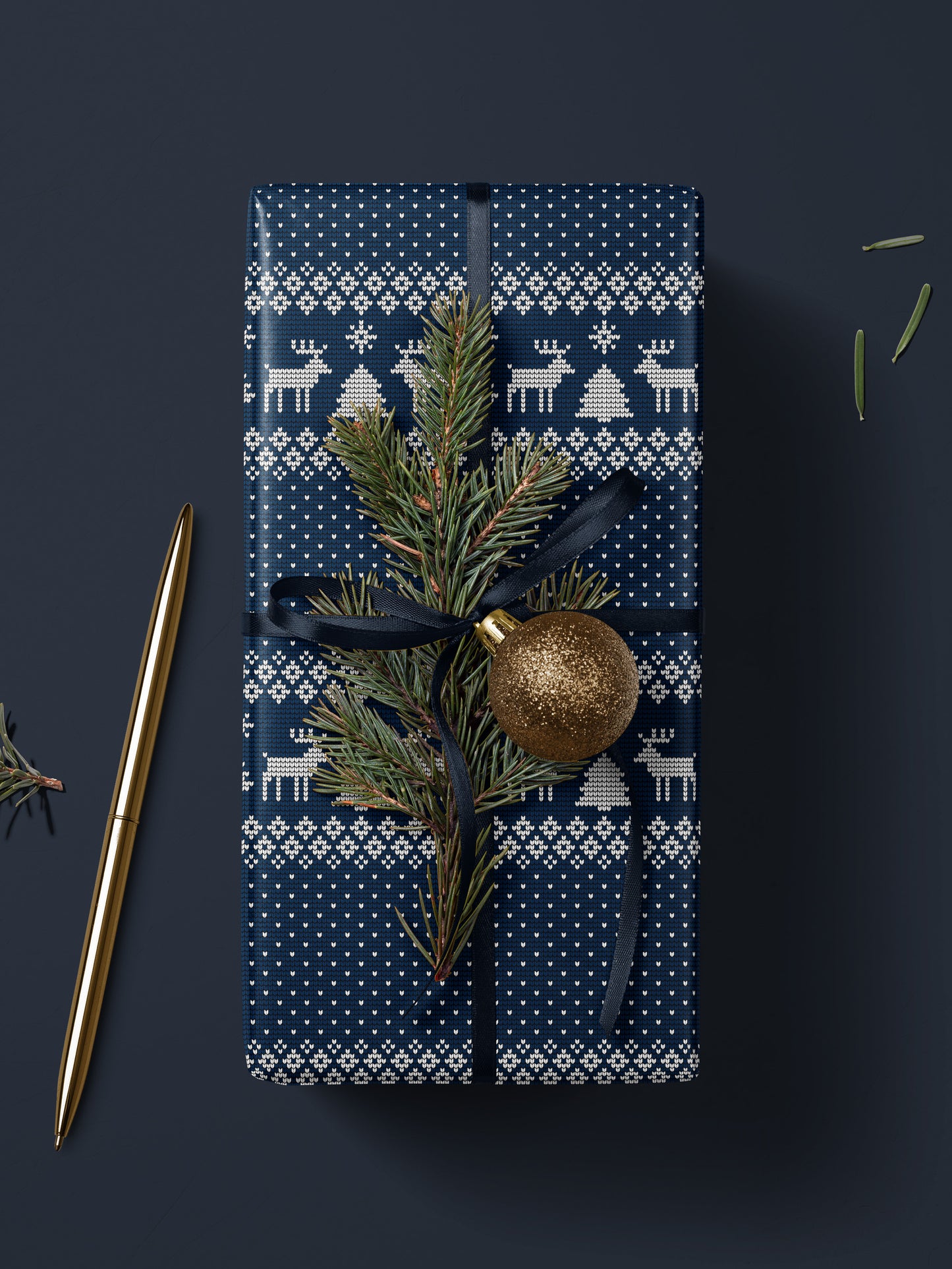 Cozy Reindeer Christmas Sweater Wrapping Paper - House of Parlington