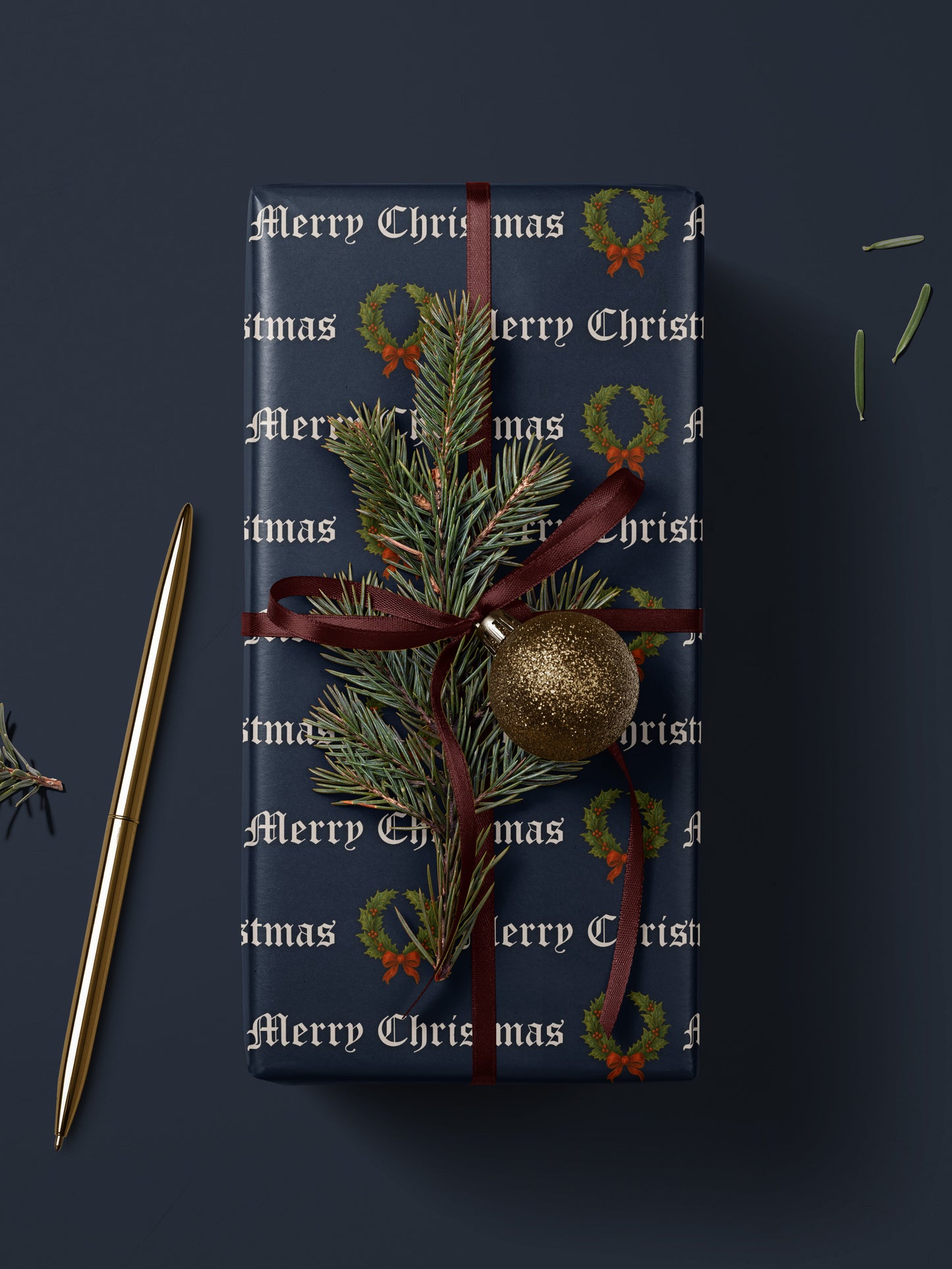 Merry Christmas - Blue Wrapping Paper | House of Parlington