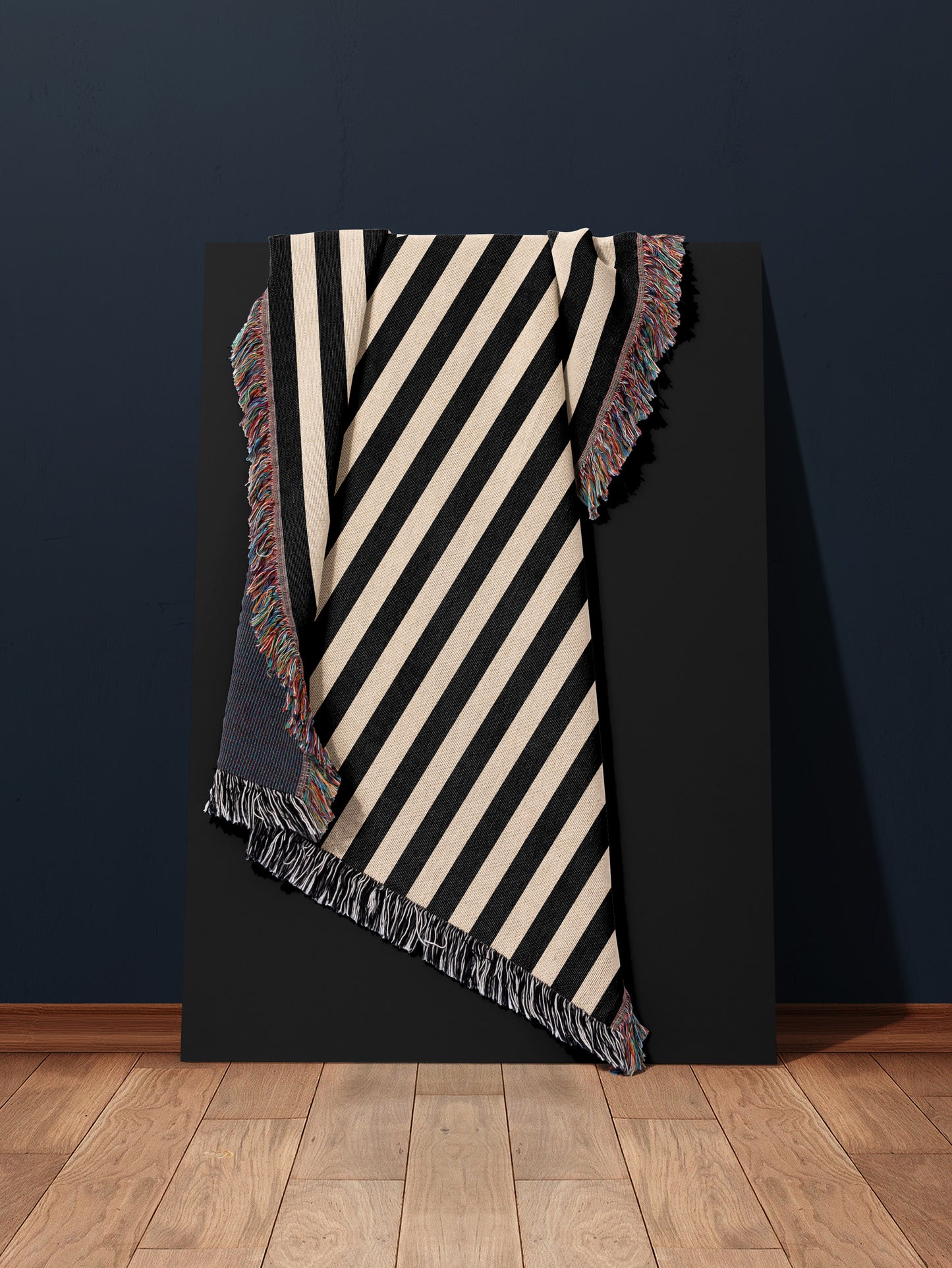 Black & White Stripe Woven Blanket | House of Parlington