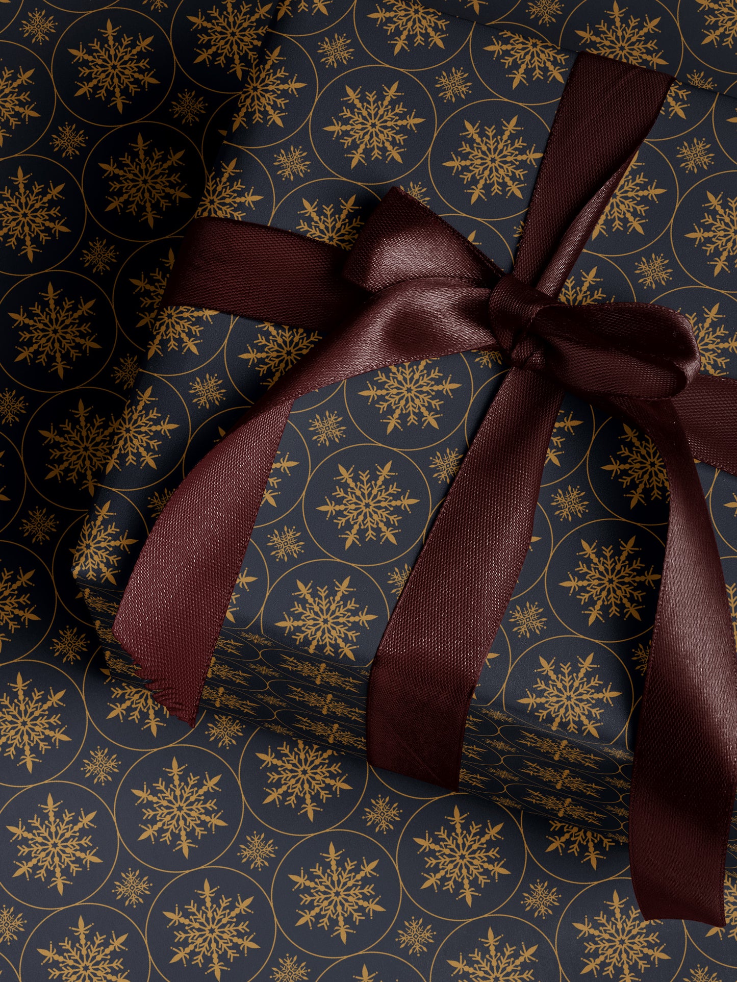 Golden Snowflakes Wrapping Paper - House of Parlington