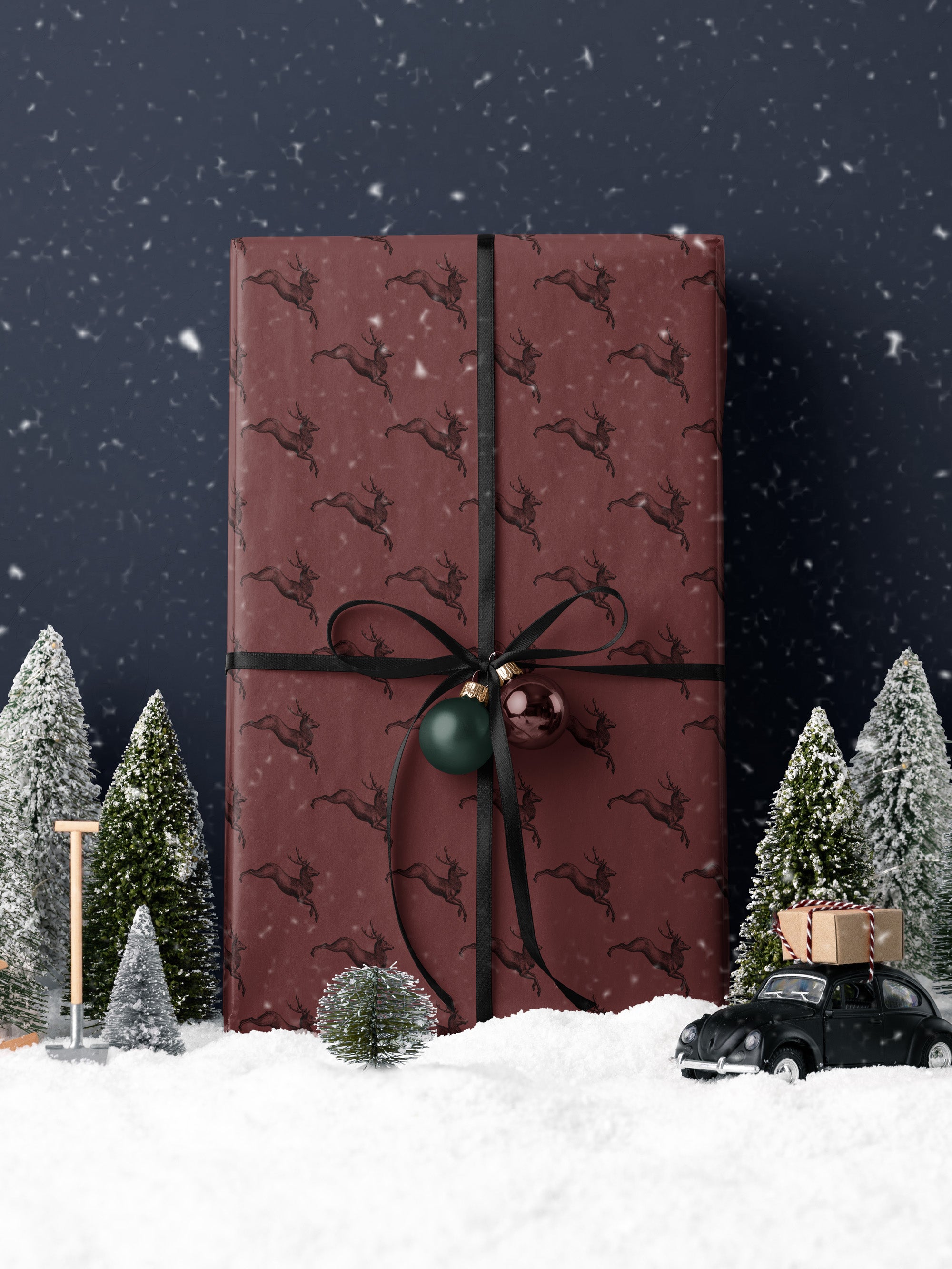 Reindeer in Flight Wrapping Paper, Matte & Glossy | Parlington House of Parlington Reindeer in Flight Wrapping Paper, Matte & Glossy | Parlington House of Parlington