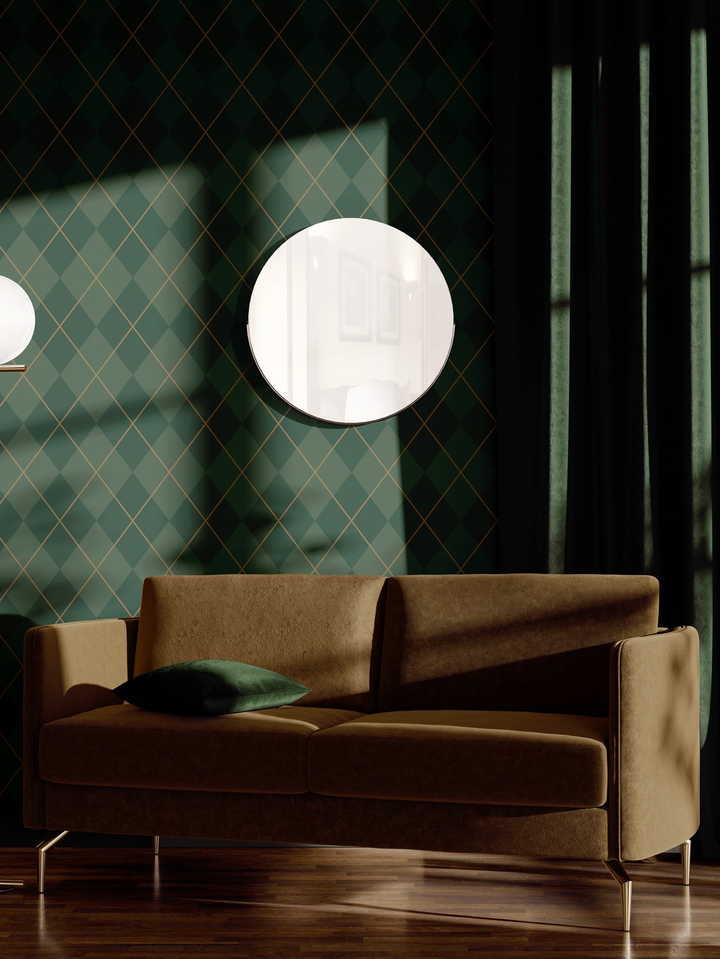 Green Argyle Wallpaper - House of Parlington