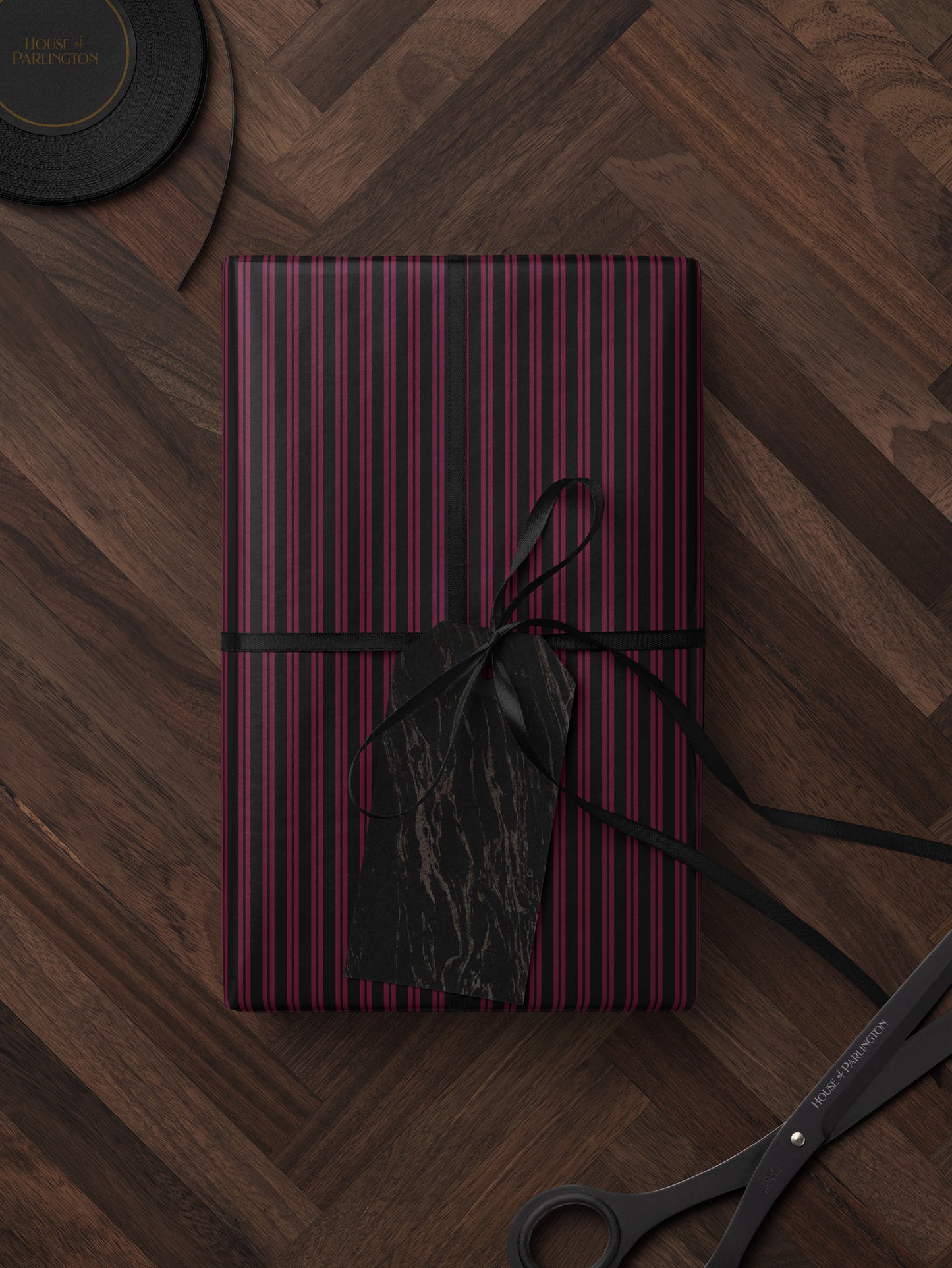 Gothic Romance Stripe Wrapping Paper - House of Parlington