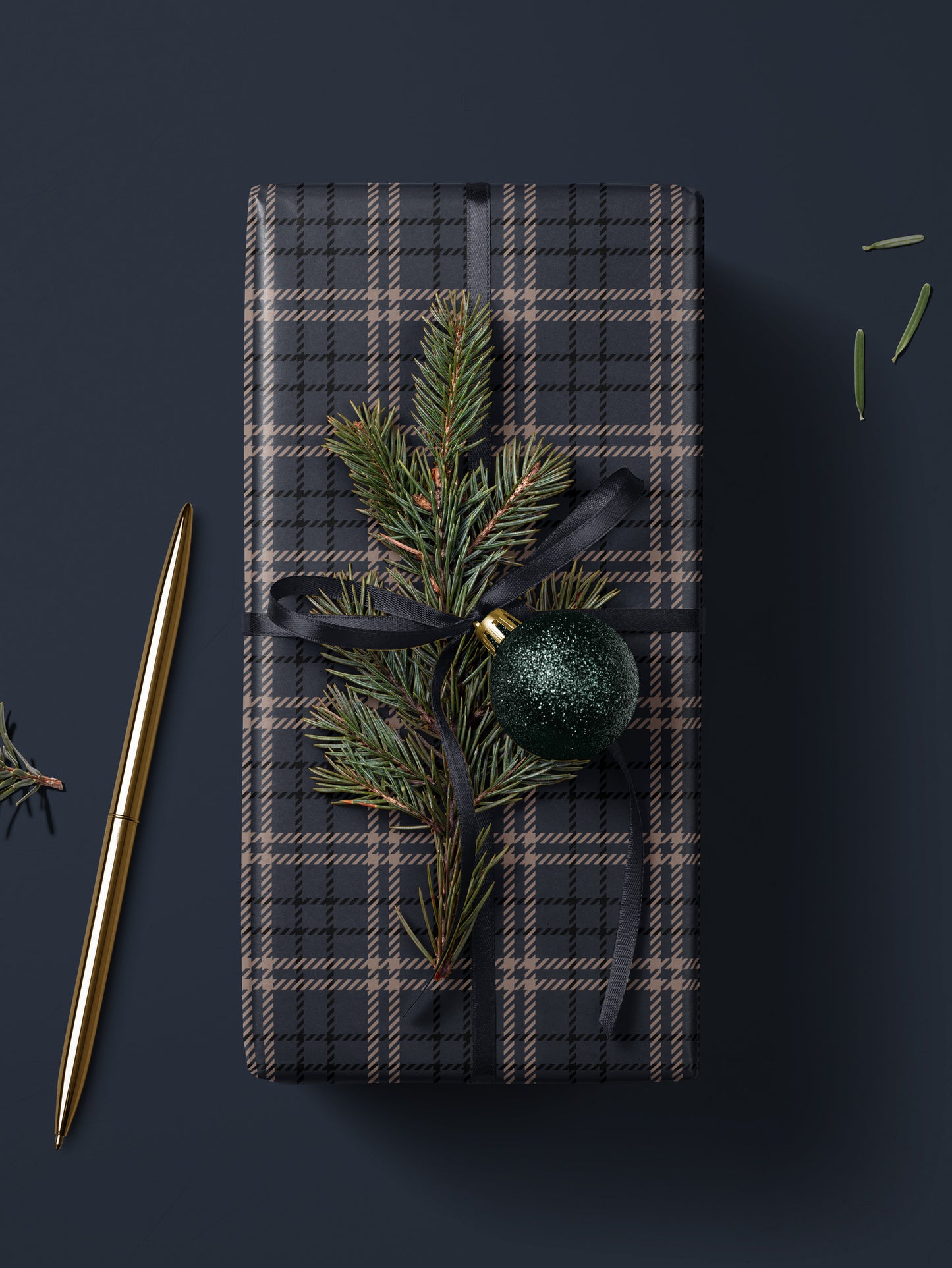 Classic Blue Plaid Wrapping Paper - House of Parlington