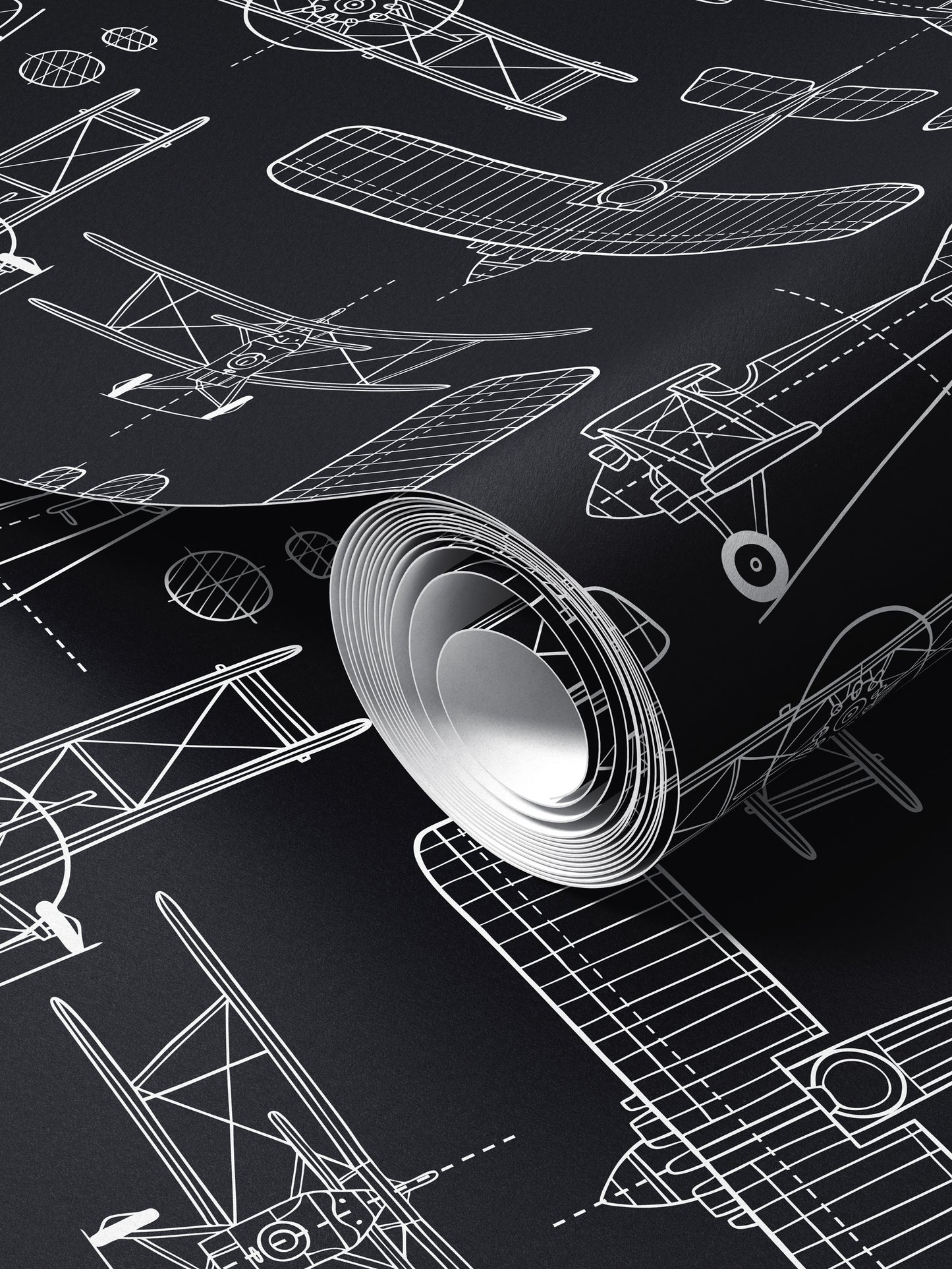 Airplane Blueprint Wallpaper - House of Parlington
