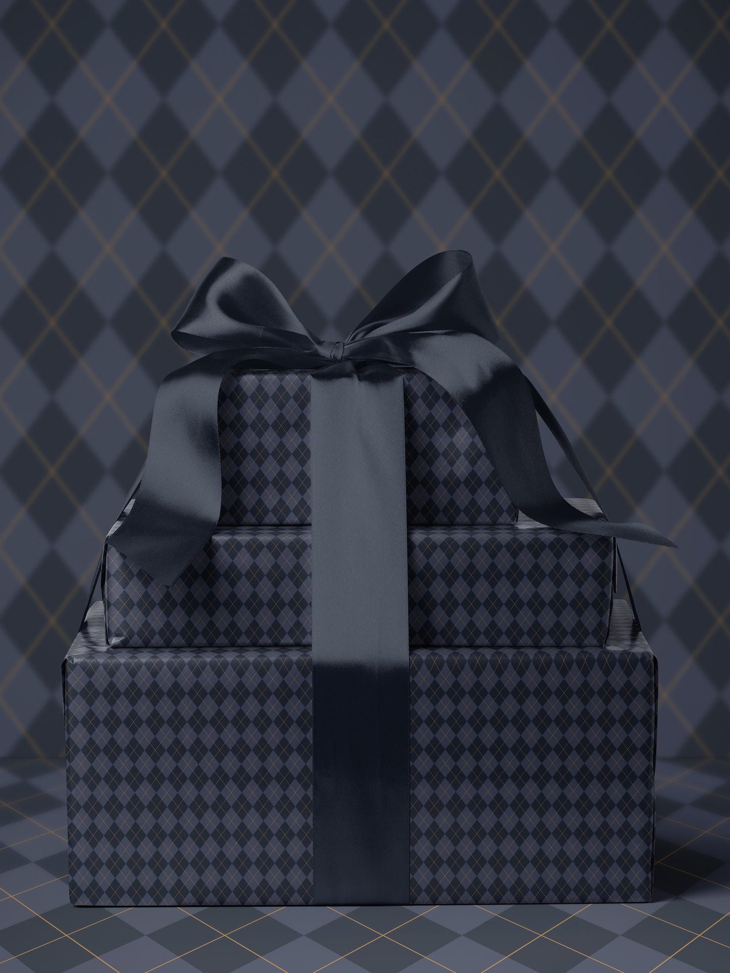 Blue Argyle Wrapping Paper - House of Parlington