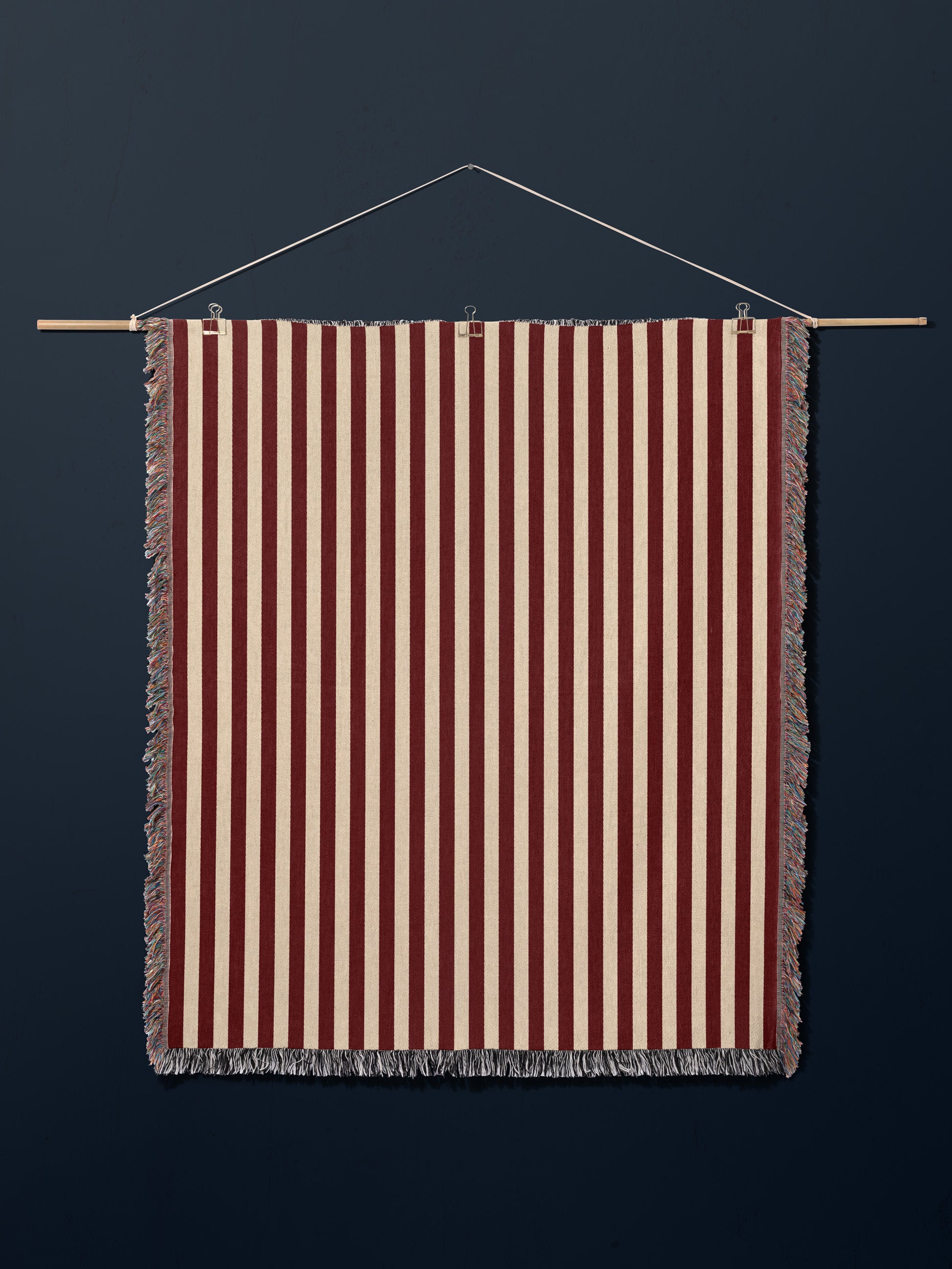 Red & White Stripe Woven Blanket | House of Parlington