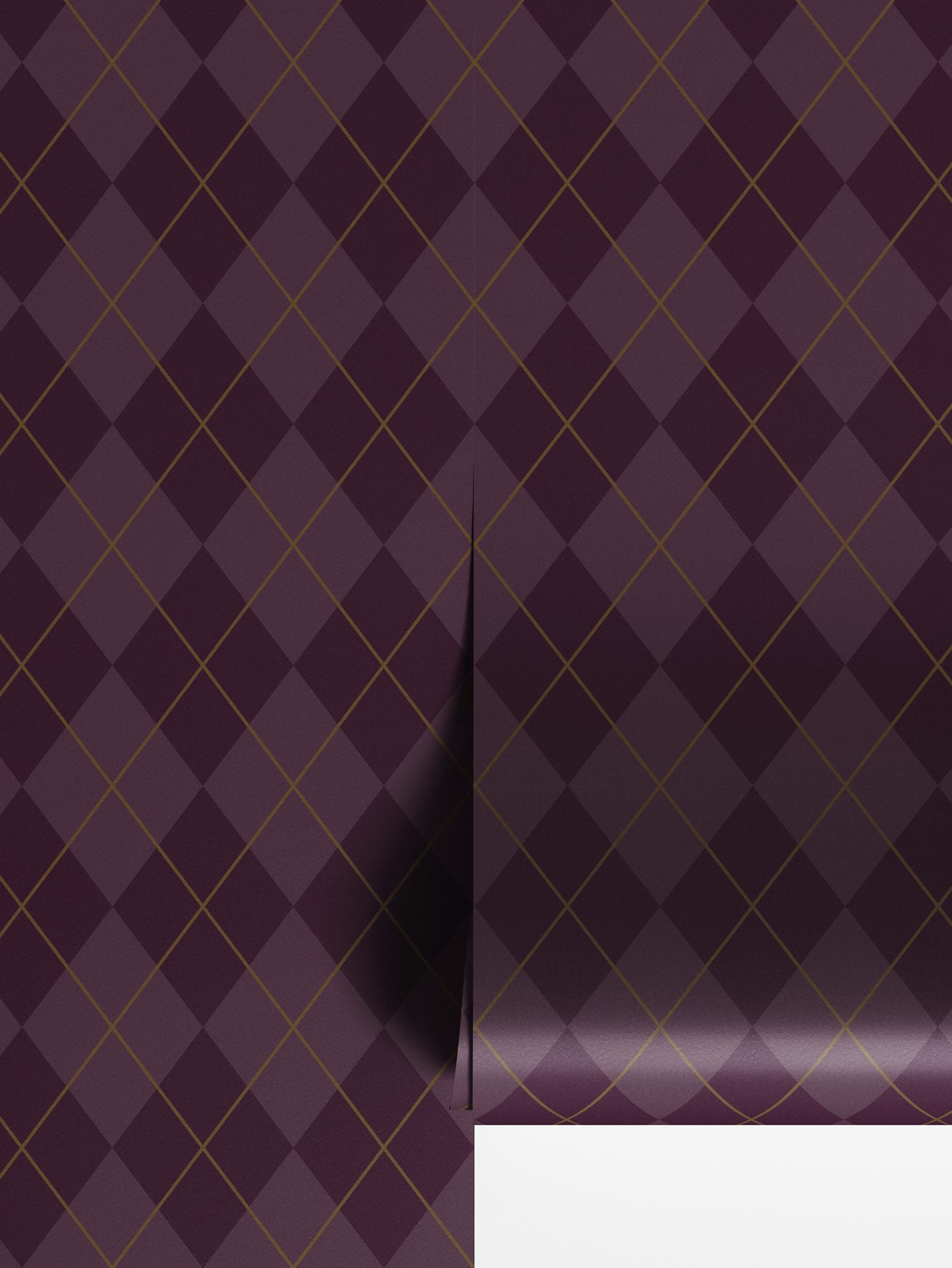 Plum Argyle Wallpaper - House of Parlington