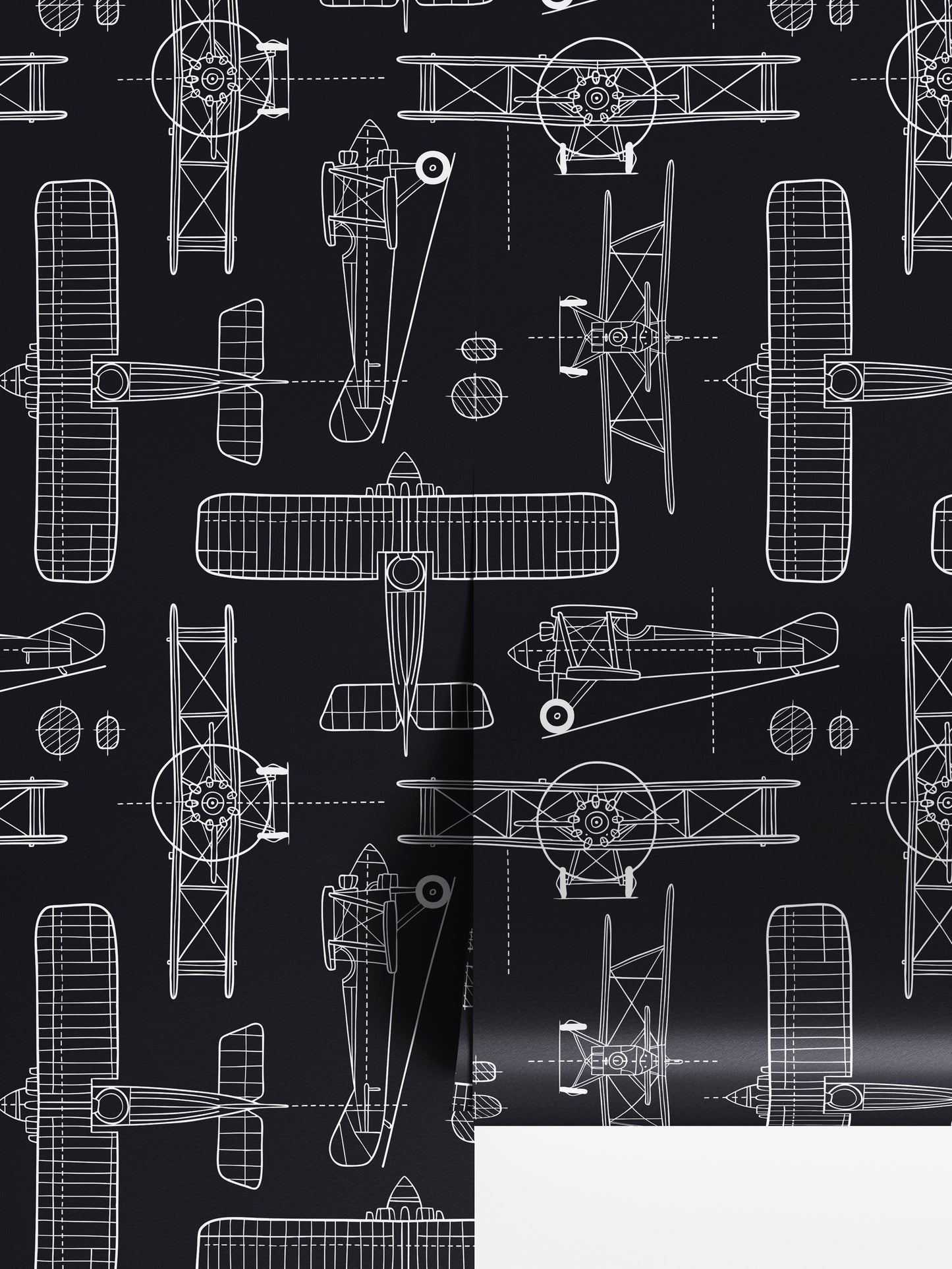 Airplane Blueprint Wallpaper - House of Parlington