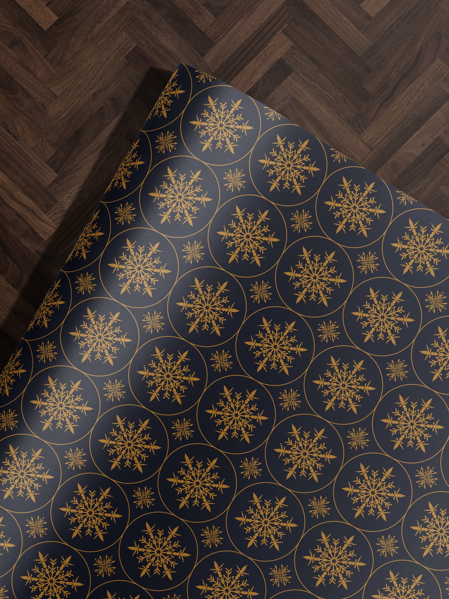 Golden Snowflakes Wrapping Paper - House of Parlington