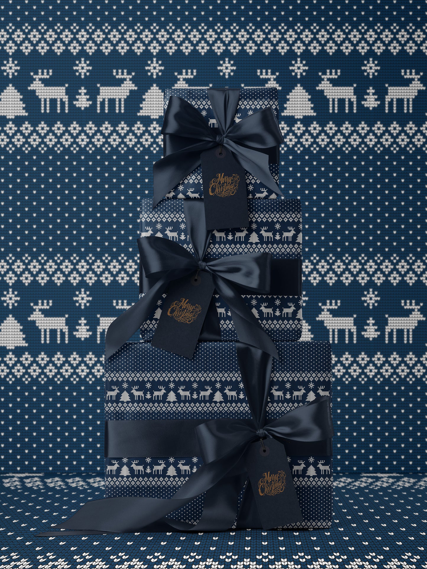 Cozy Reindeer Christmas Sweater Wrapping Paper - House of Parlington