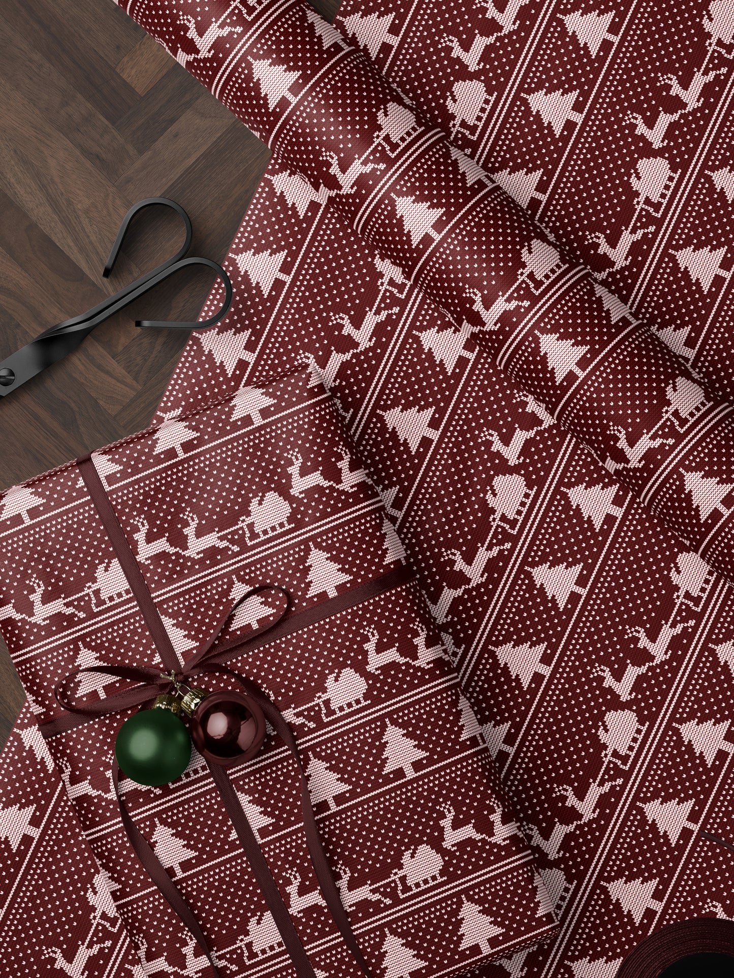 Sleigh Ride Christmas Sweater Wrapping Paper - House of Parlington