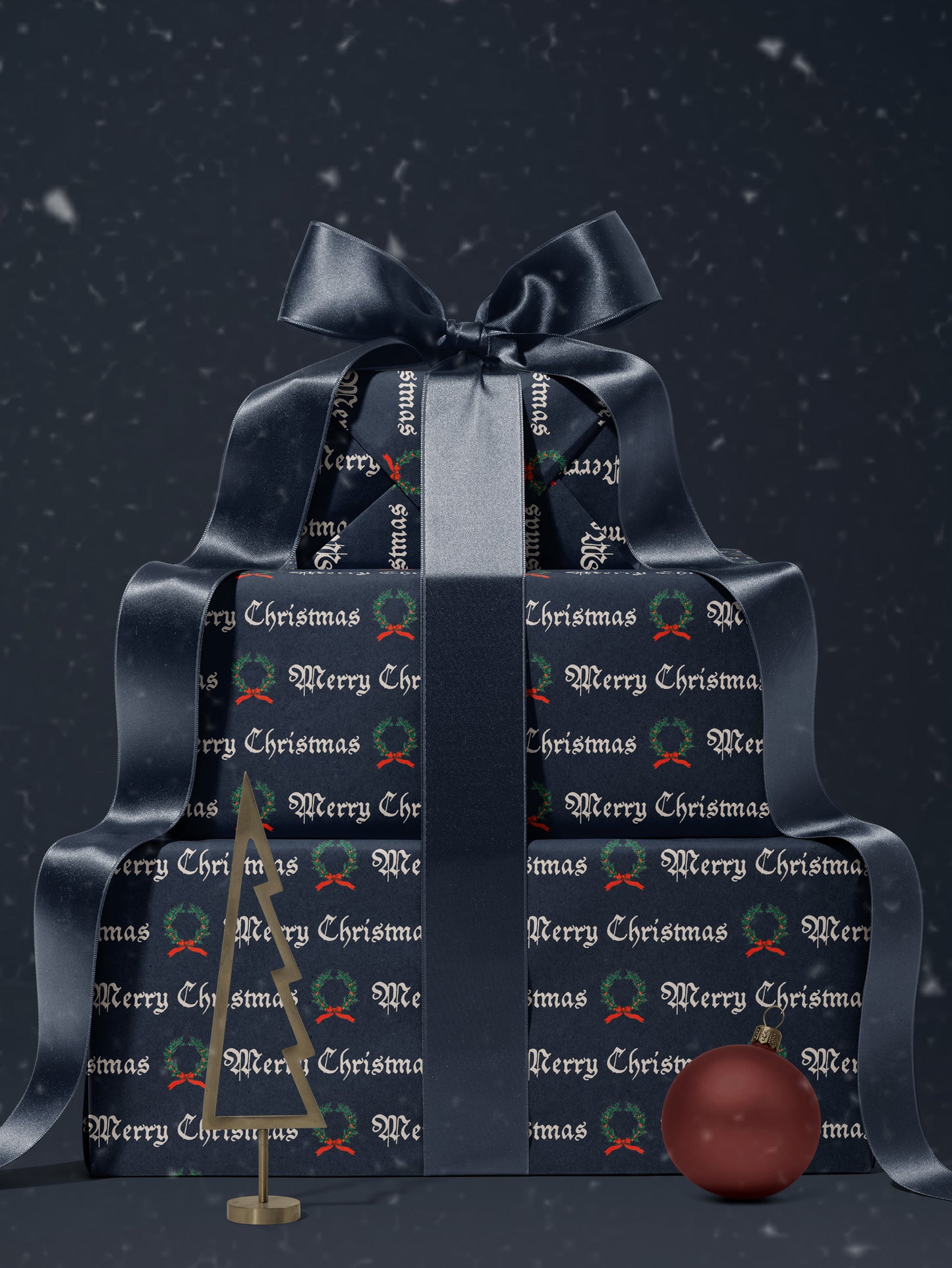 Merry Christmas - Blue Wrapping Paper - House of Parlington