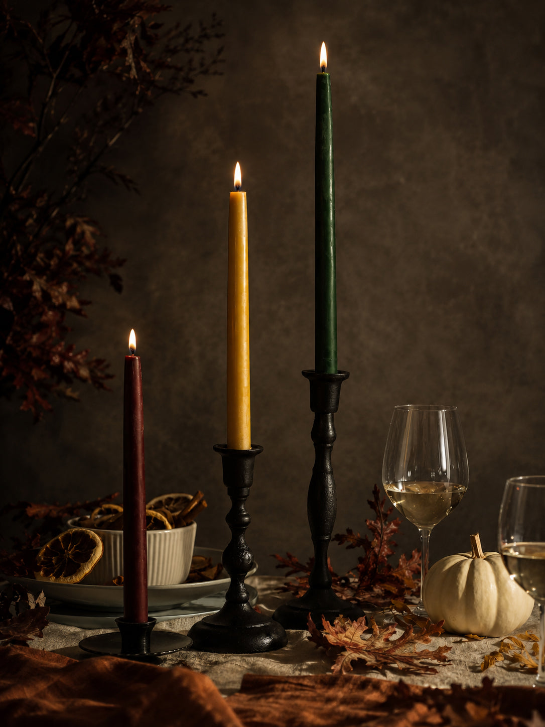 Raw Beeswax Taper Candles – 12 inch pair of handcrafted 100% pure beeswax taper candles in their natural golden beeswax color.
