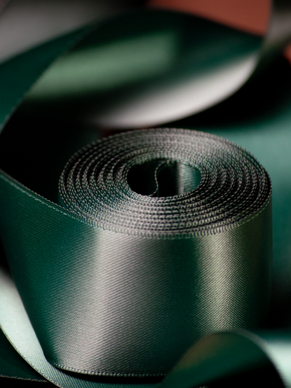Green Satin Ribbon - 1.5 Inch Double Faced
