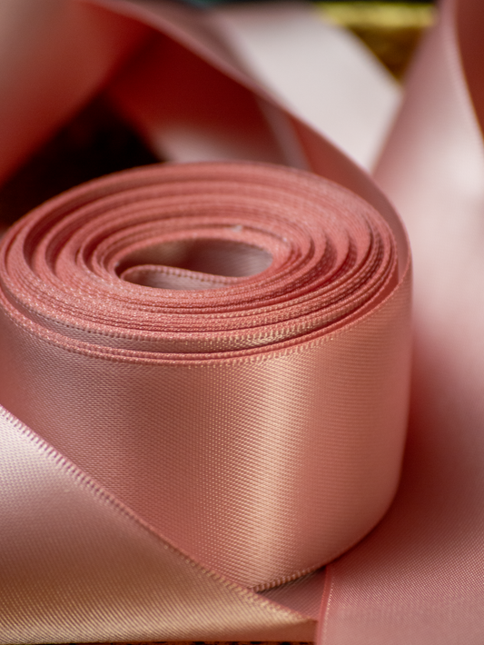 Rose Gold Satin Ribbon - 1.5 Inch Double Faced