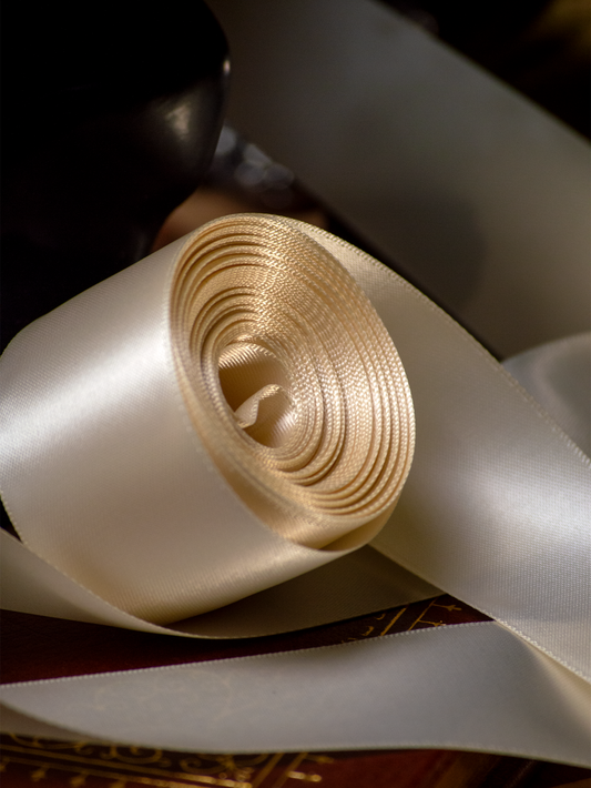 Ivory Satin Ribbon - 1.5 Inch Double Faced