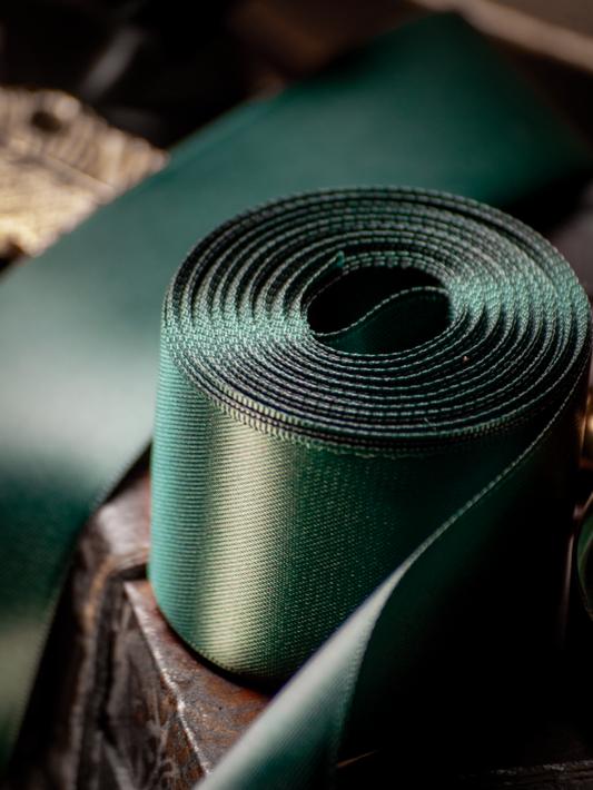 Green Satin Ribbon - 1.5 Inch Double Faced