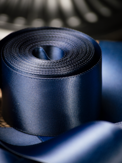 Navy Satin Ribbon - 1.5 Inch Double Faced