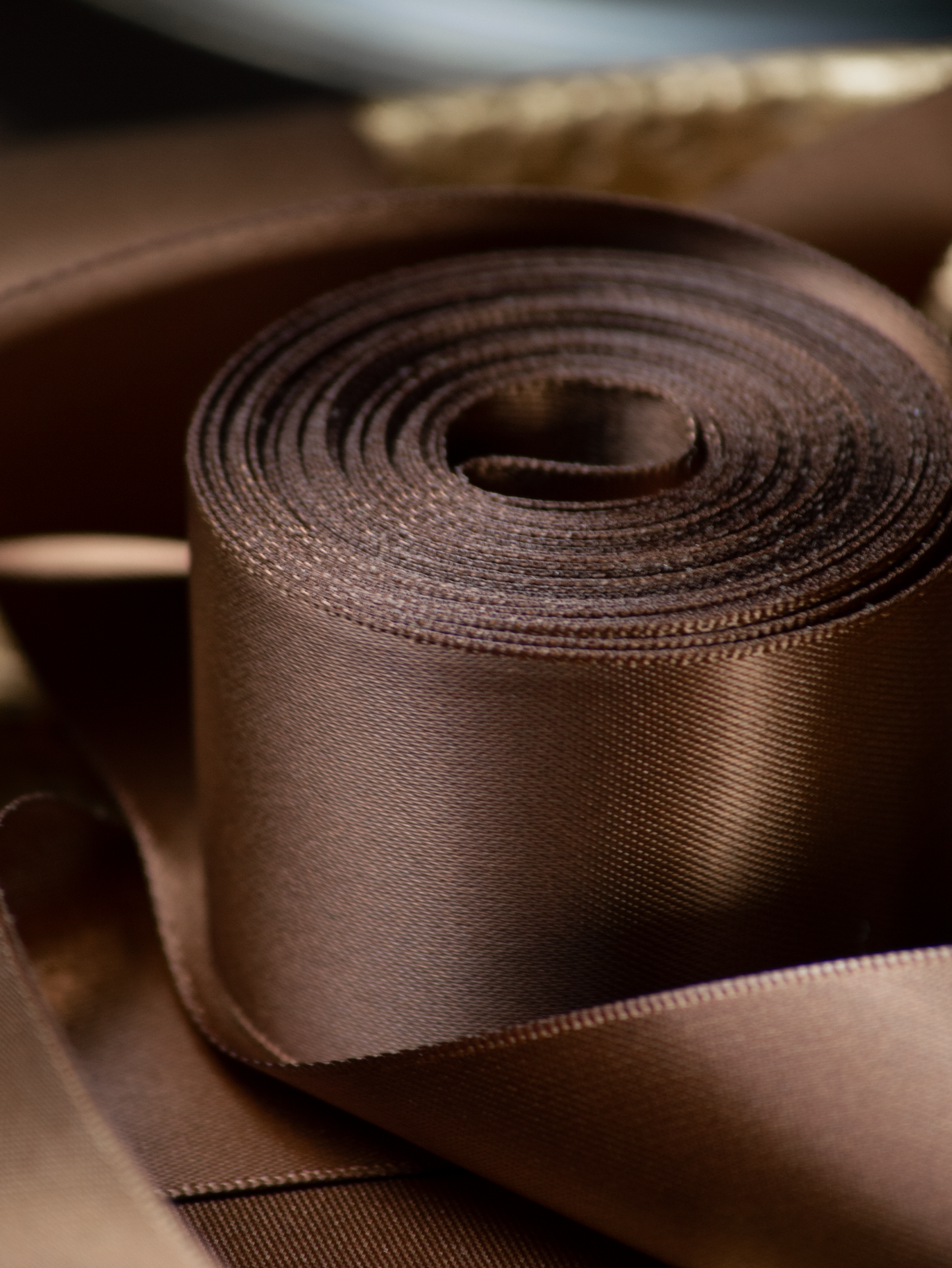 Brown Satin Ribbon - 1.5 Inch Double Faced