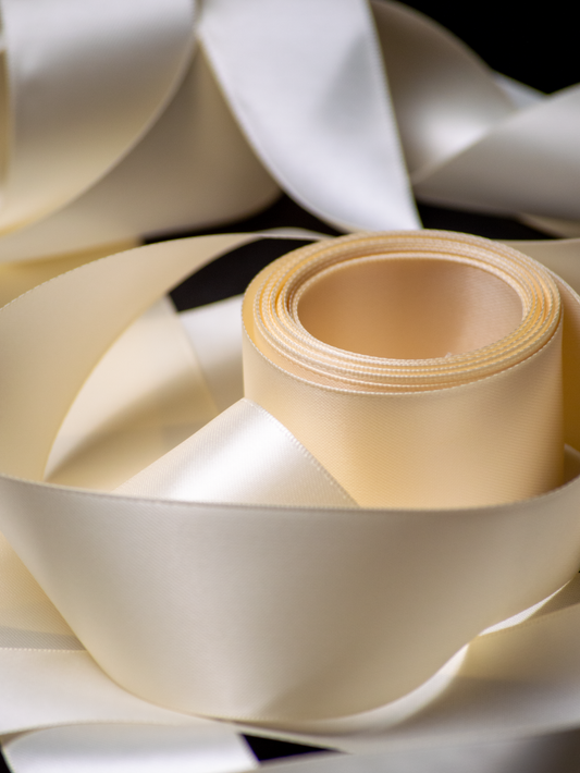 Ivory Satin Ribbon - 1.5 Inch Double Faced