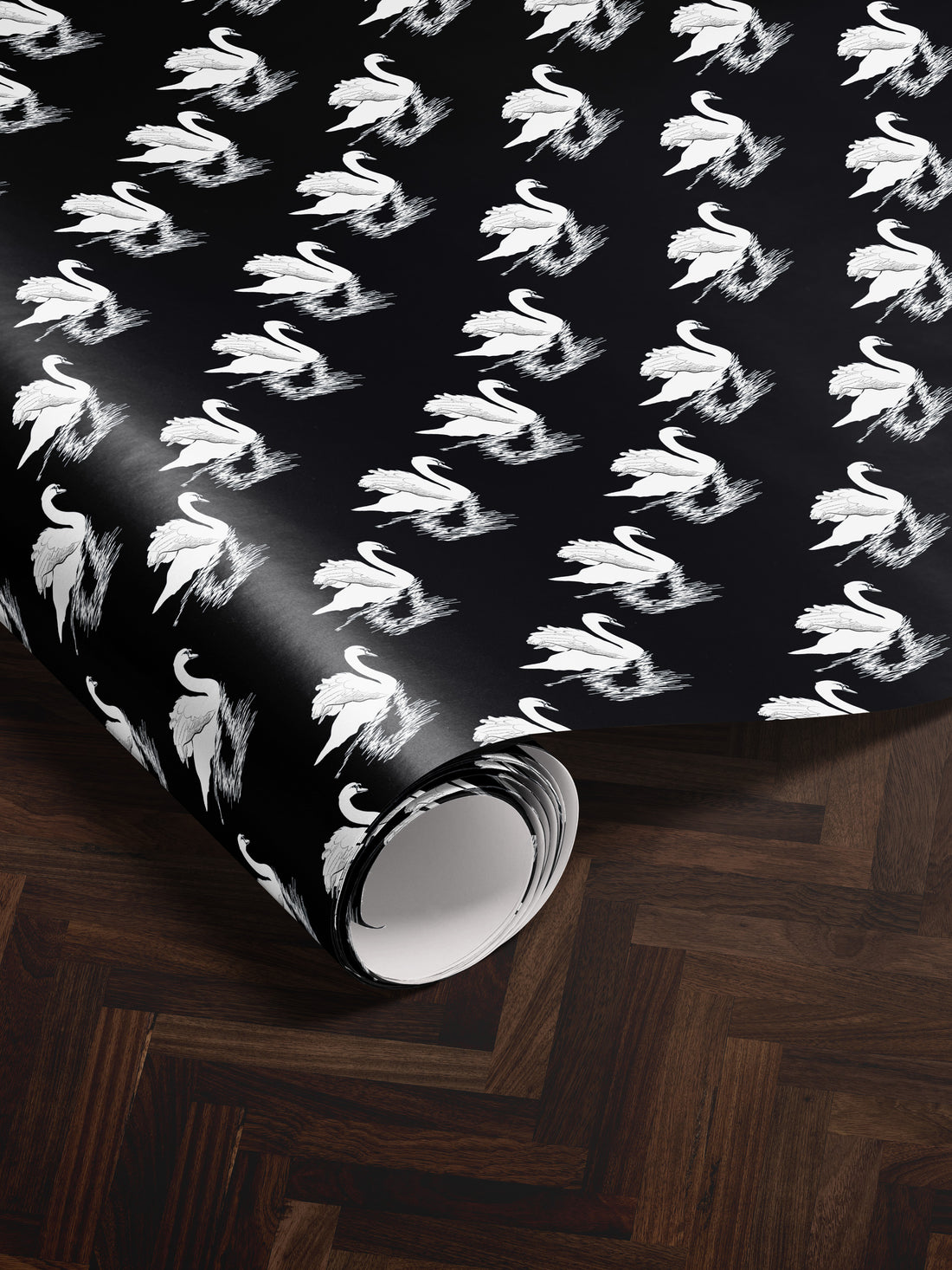Elegant Swans Wrapping Paper, Matte & Glossy Parlington House of