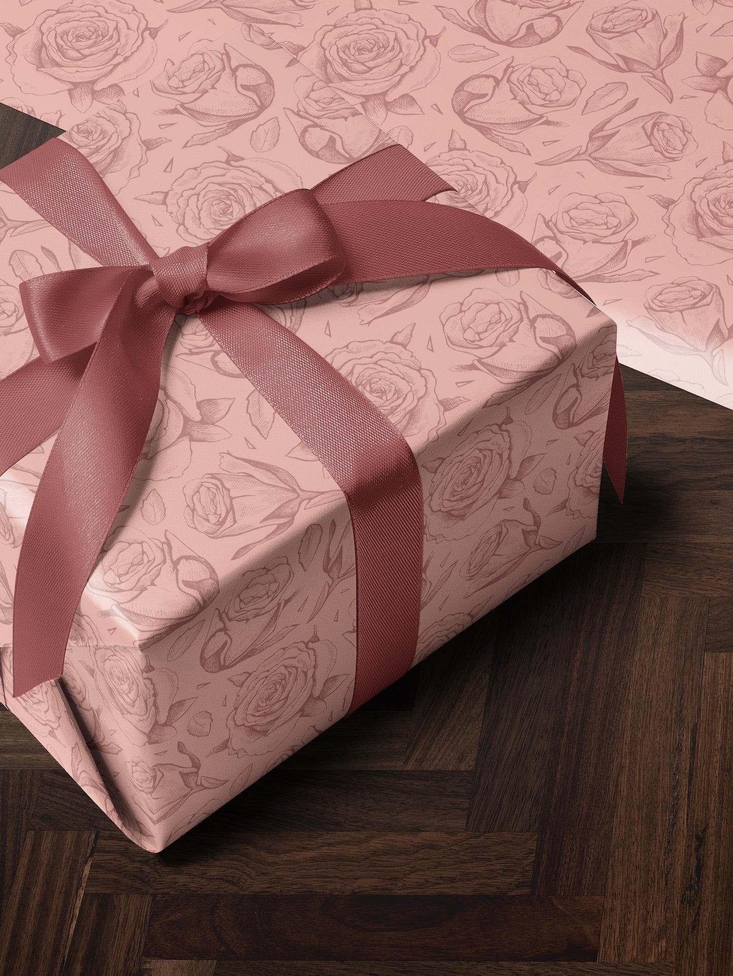 Pink Roses Wrapping Paper - House of Parlington