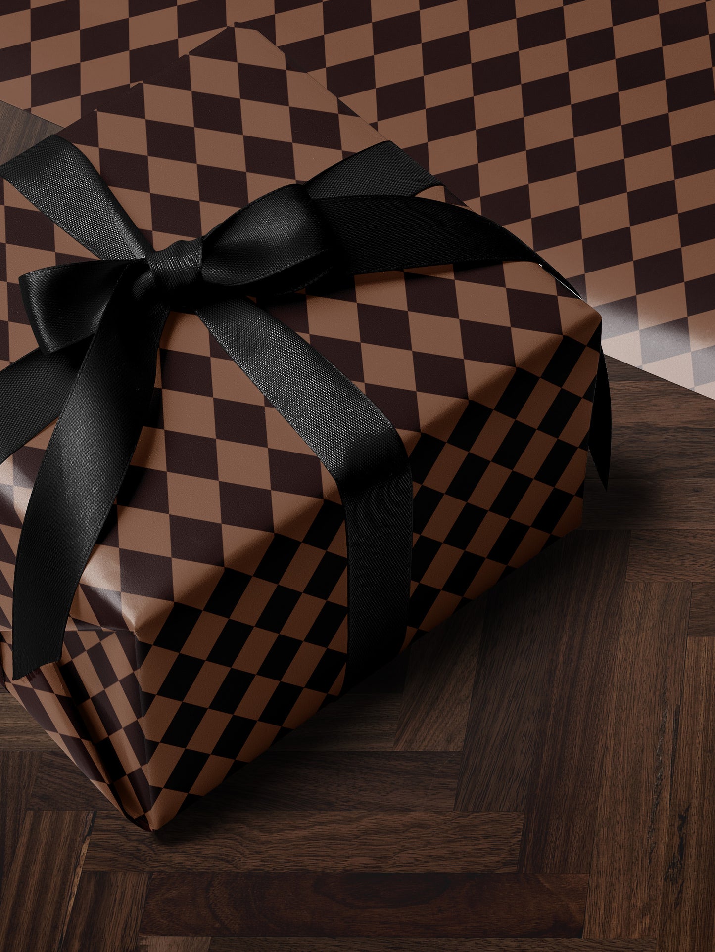 Brown Harlequin Wrapping Paper - House of Parlington