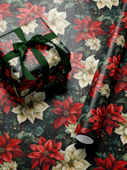 Poinsettia Wrapping Paper - House of Parlington