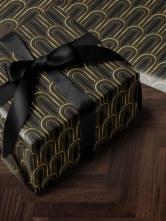 Art Deco Gold Arches Wrapping Paper - House of Parlington