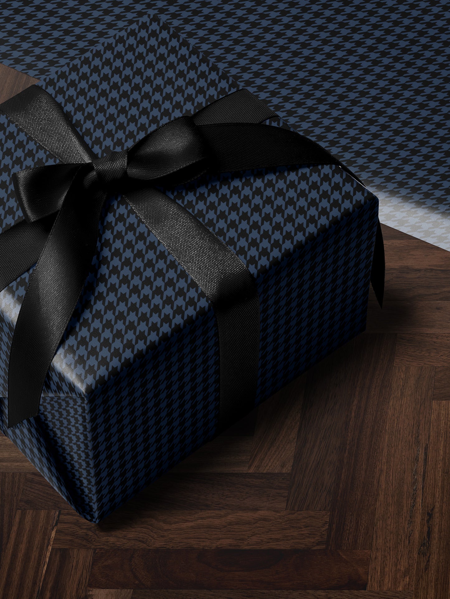 Blue Houndstooth Wrapping Paper - House of Parlington