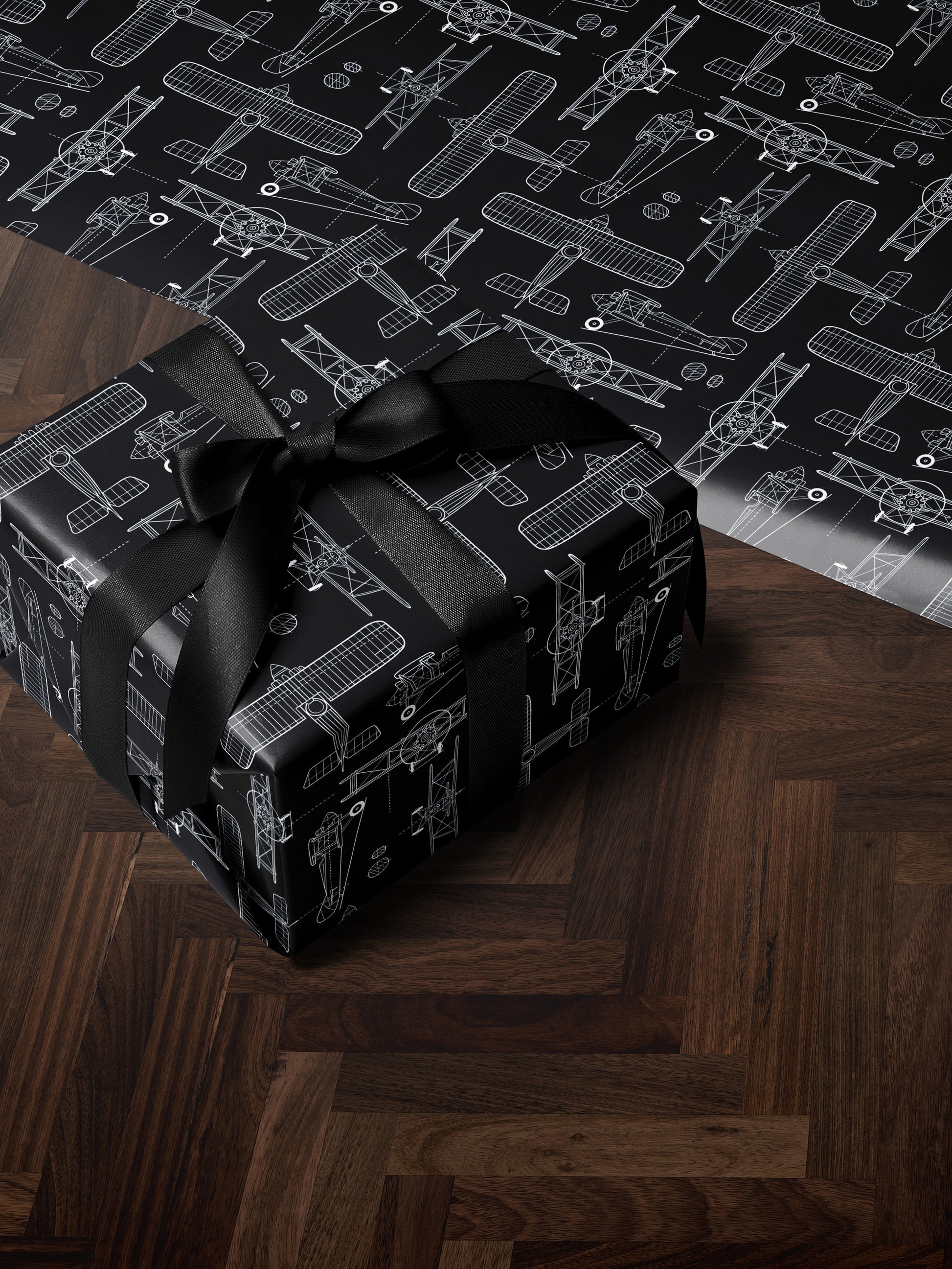 Airplane Blueprint Wrapping Paper - House of Parlington