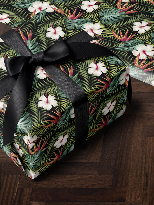 Tropical Flowers Wrapping Paper - House of Parlington