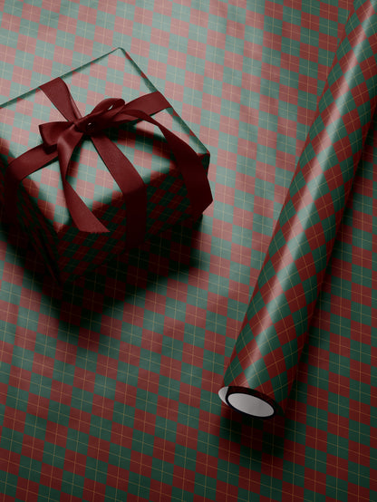 Christmas Argyle Wrapping Paper - House of Parlington