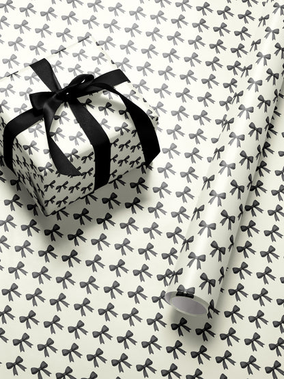 Elegant Bows - White Wrapping Paper - House of Parlington