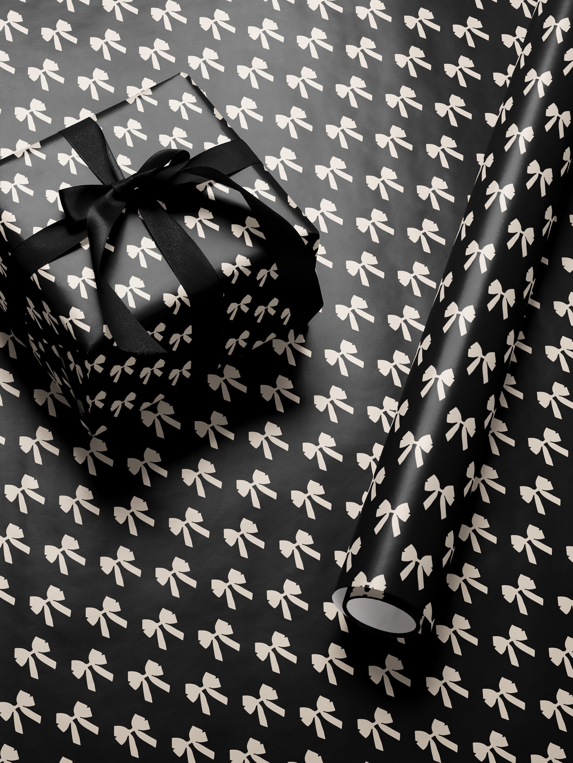 Elegant Bows - Black Wrapping Paper - House of Parlington