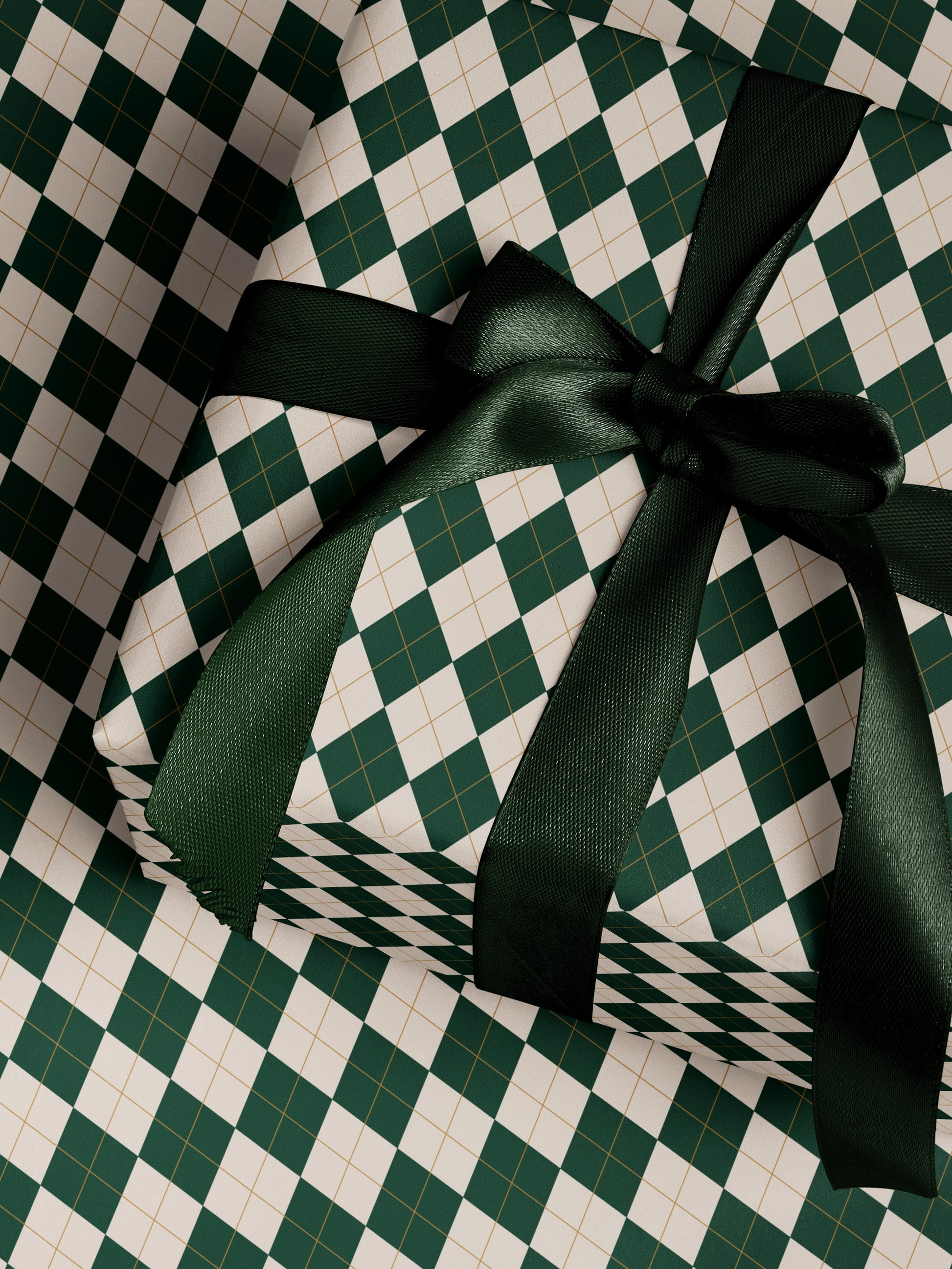 Christmas Green Argyle Wrapping Paper - House of Parlington