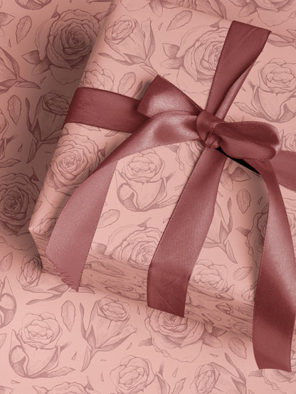 Pink Roses Wrapping Paper - House of Parlington