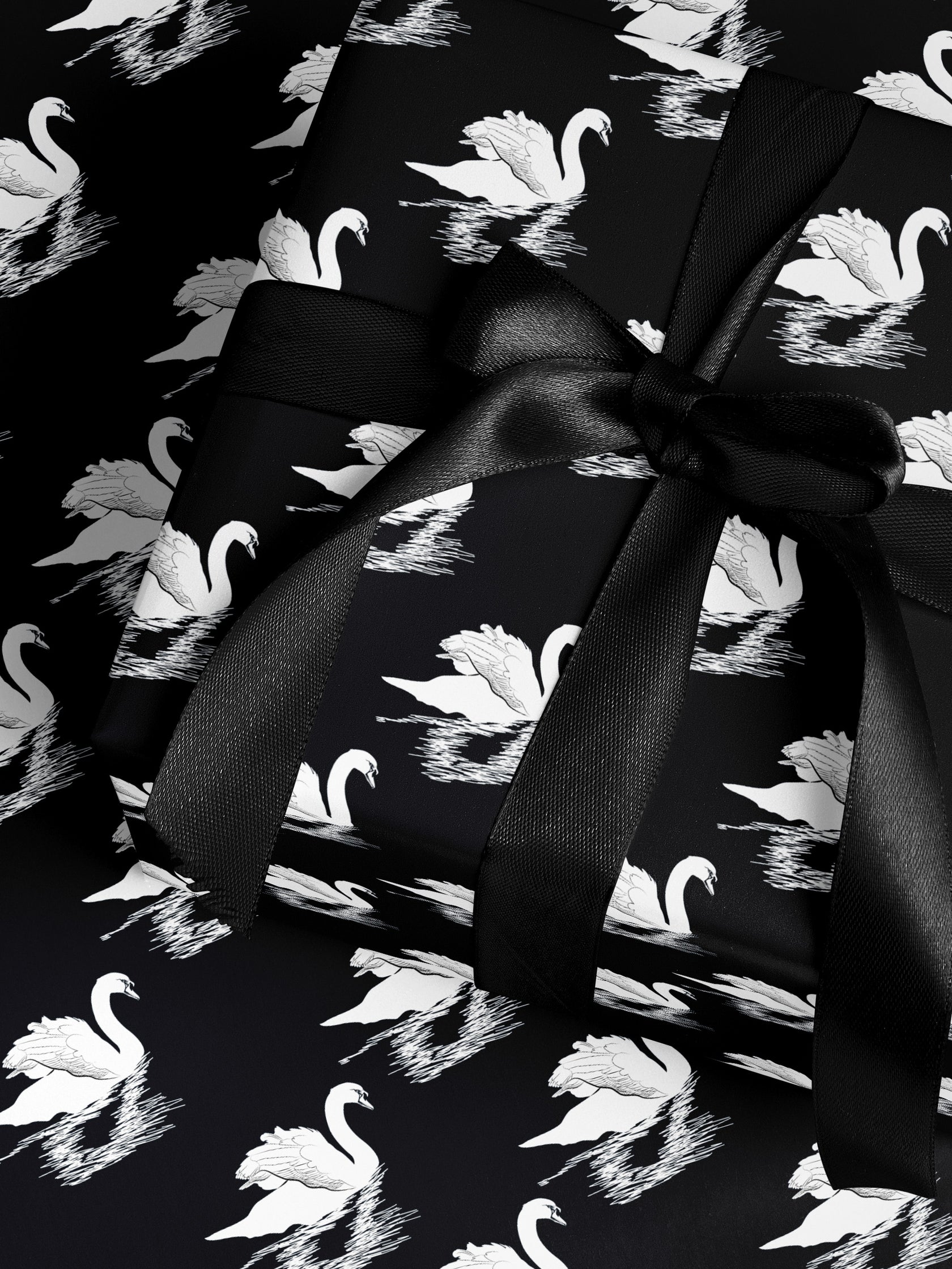 Elegant Swans Wrapping Paper, Matte & Glossy Parlington House of