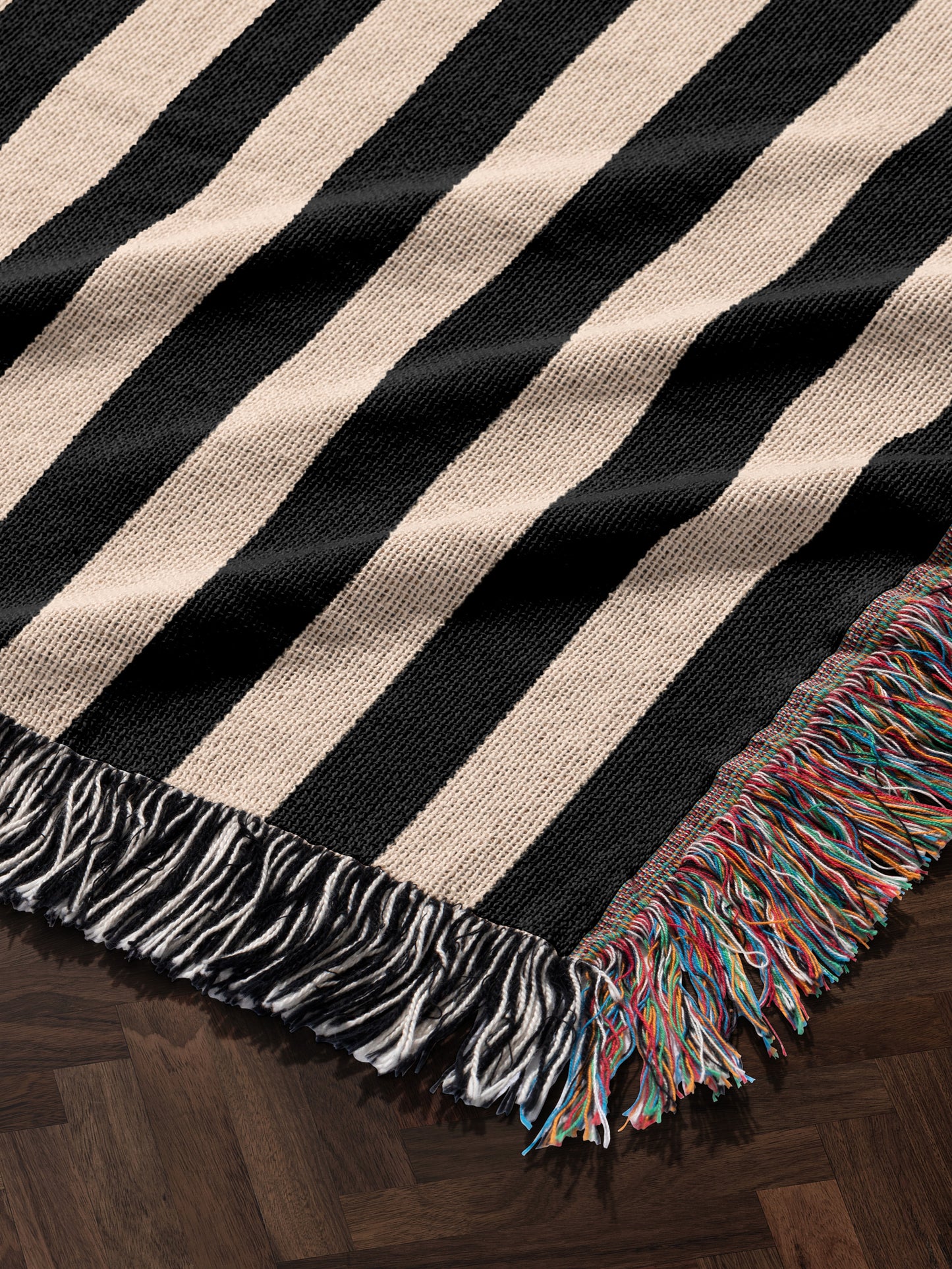 Black & White Stripe Woven Blanket | House of Parlington
