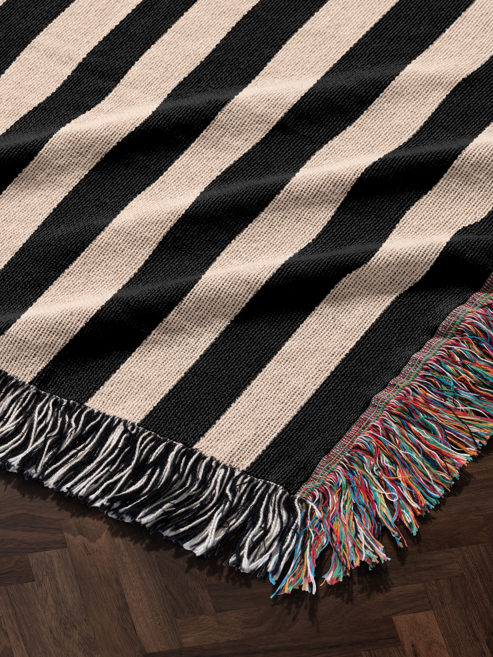 Black & White Stripe Woven Blanket | House of Parlington