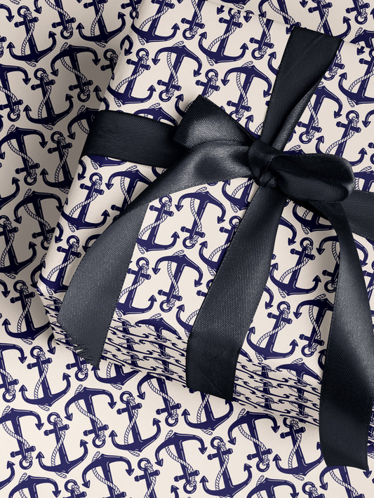 Blue Anchor Wrapping Paper - House of Parlington