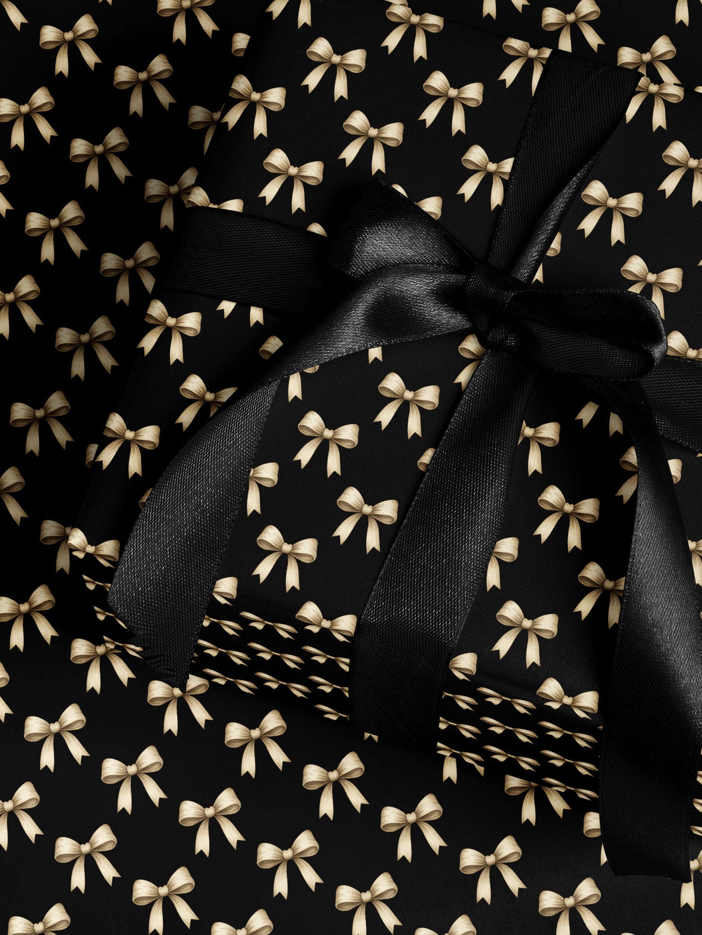Elegant Bows - Black Wrapping Paper - House of Parlington