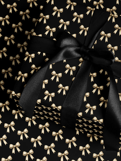 Elegant Bows - Black Wrapping Paper - House of Parlington