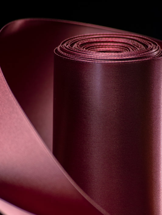 Burgundy Double Faced Satin Ribbon - 4" | House of Parlington