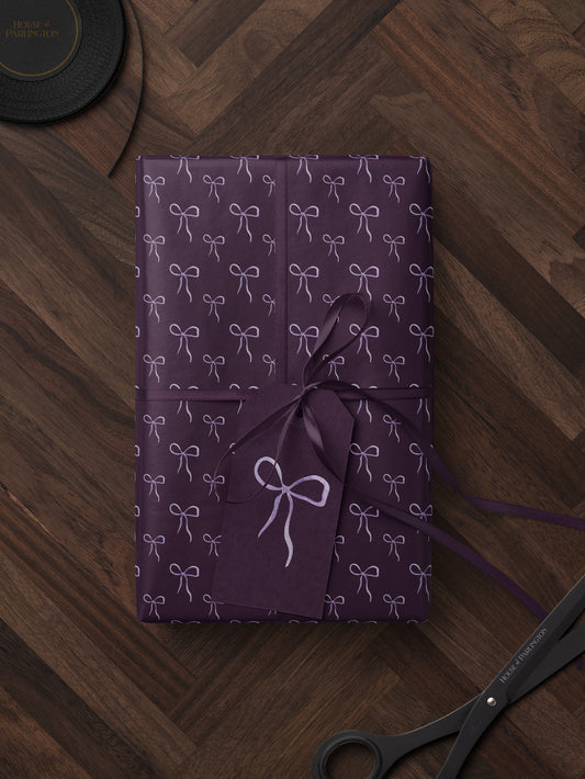 Purple Bows Wrapping Paper - House of Parlington